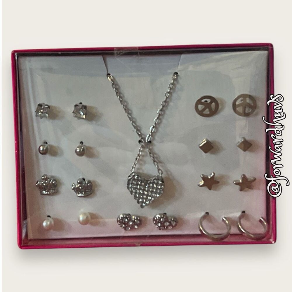 9 Pair Earrings & Necklace